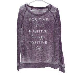 Positive Mind Energy Life Burnout Style Long-Sleeve Shirt By Miken Flow Purple
